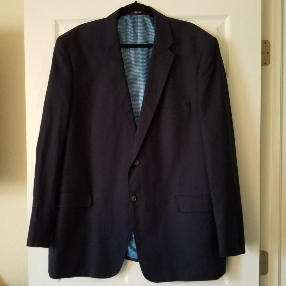 Saddlebred Navy Blue Two-Button Suit Jacket Size 48L
